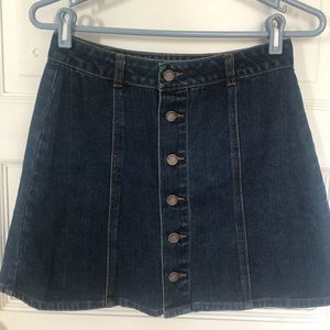 Denim button-up skirt